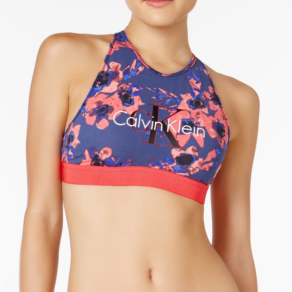 NWT Calvin Klein Floral Bralette QF1642 Sports Bra